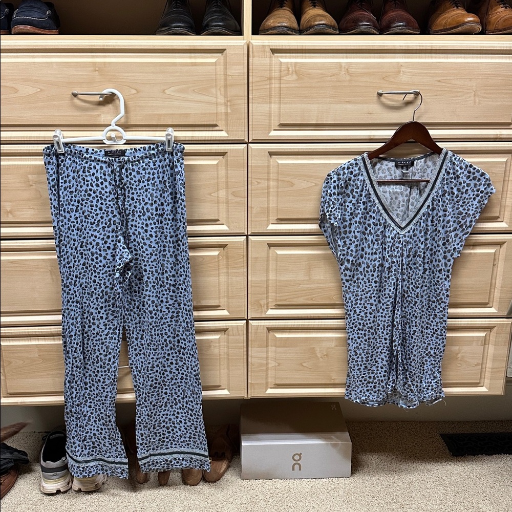 Midnight by Carole Hochman Gray Leopard Pajama Set